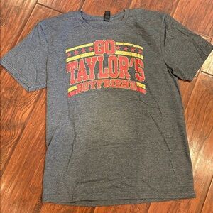 Gildan Softstyle Gray T-Shirt with Red and Yellow Design